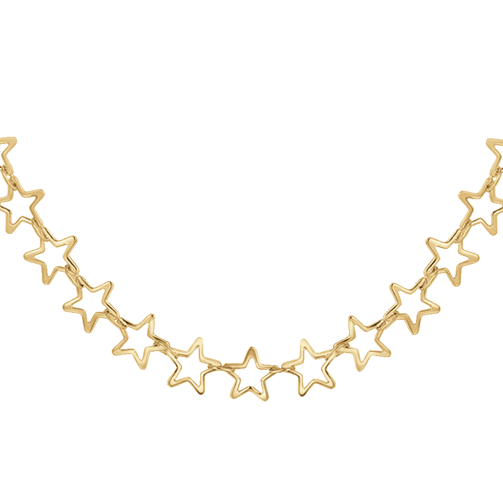 COLLANA DONNA IN ACCIAIO IP GOLD CON STELLE