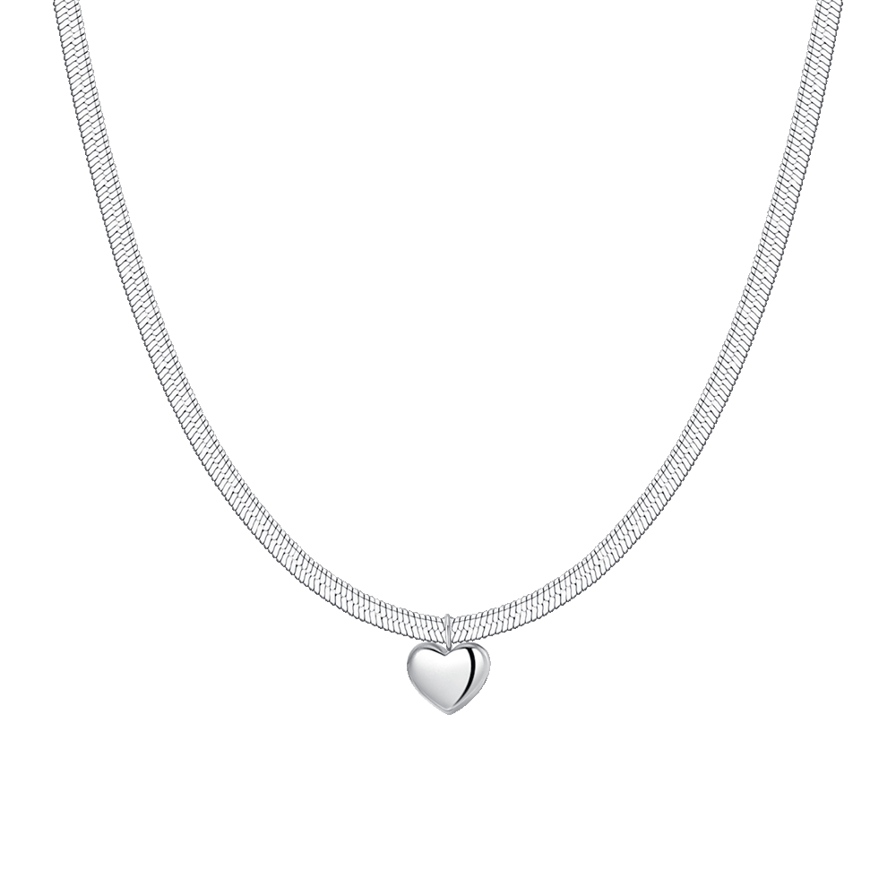 COLLAR DE ACERO PARA MUJER CON CORAZÓN