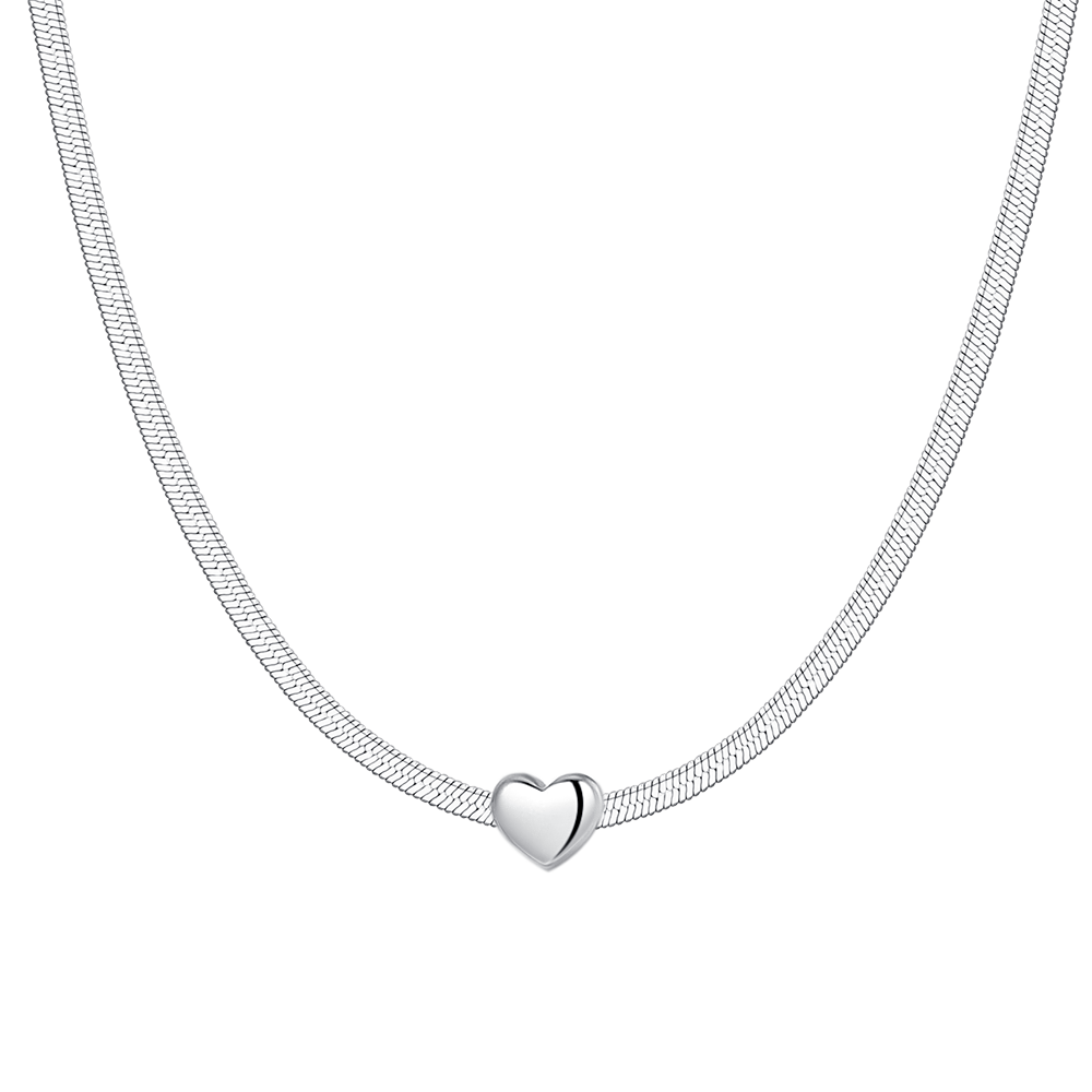 COLLAR DE ACERO PARA MUJER CON CORAZÓN