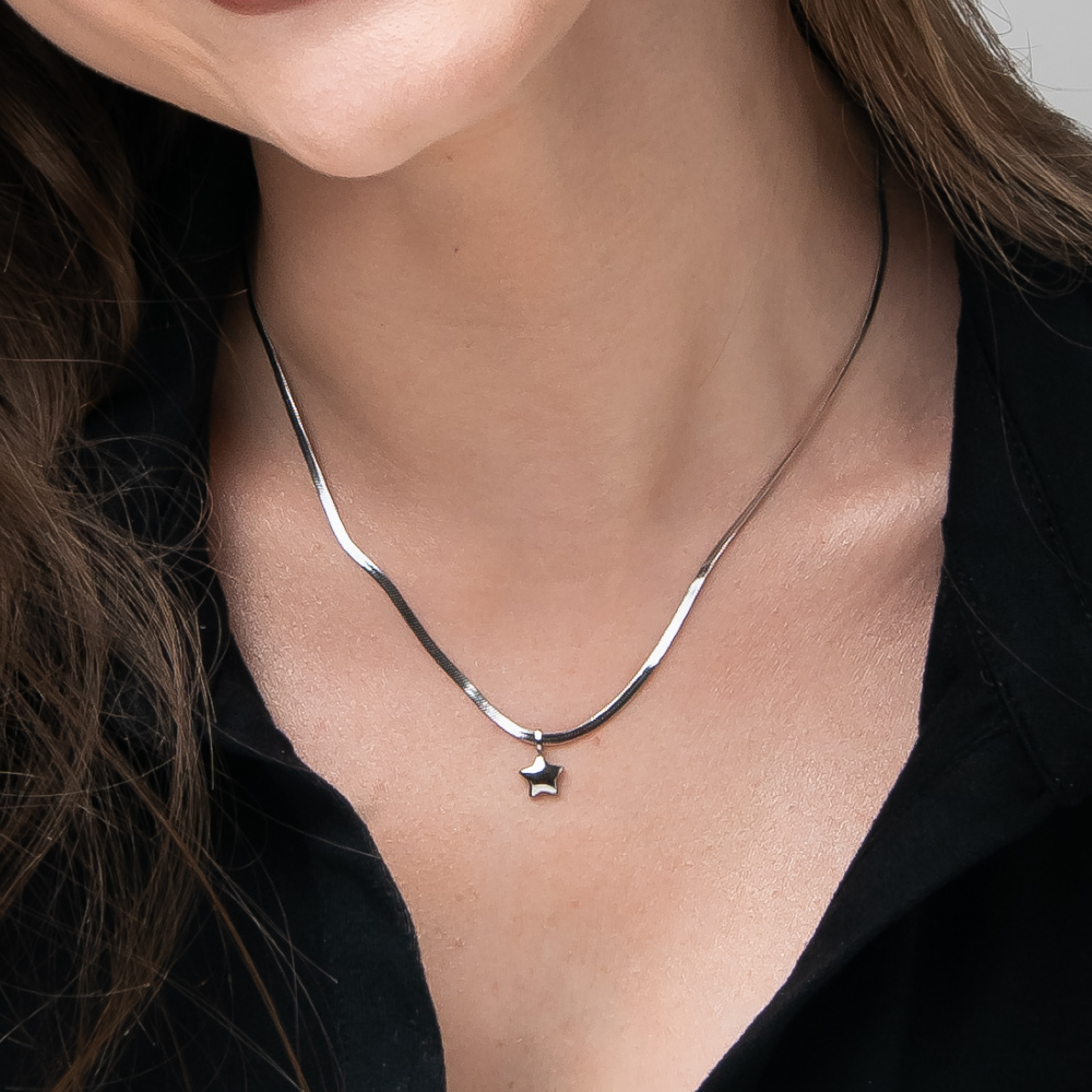 COLLANA DONNA IN ACCIAIO CON STELLA