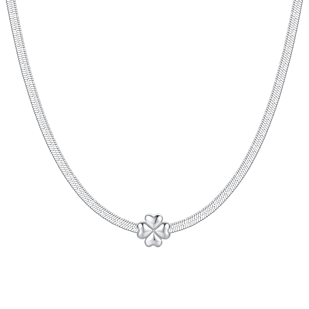 COLLANA DONNA IN ACCIAIO CON QUADRIFOGLIO