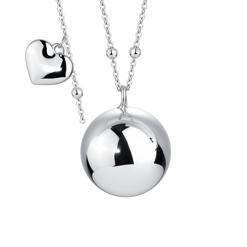 COLLANA CHIAMA ANGELI DONNA IN ACCIAIO, CIONDOLO IN METALLO CON CHARM CUORE