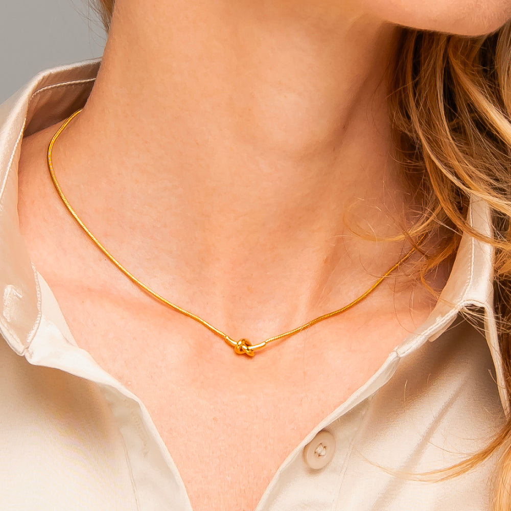 COLLANA DONNA IN ACCIAIO IP GOLD CON NODO