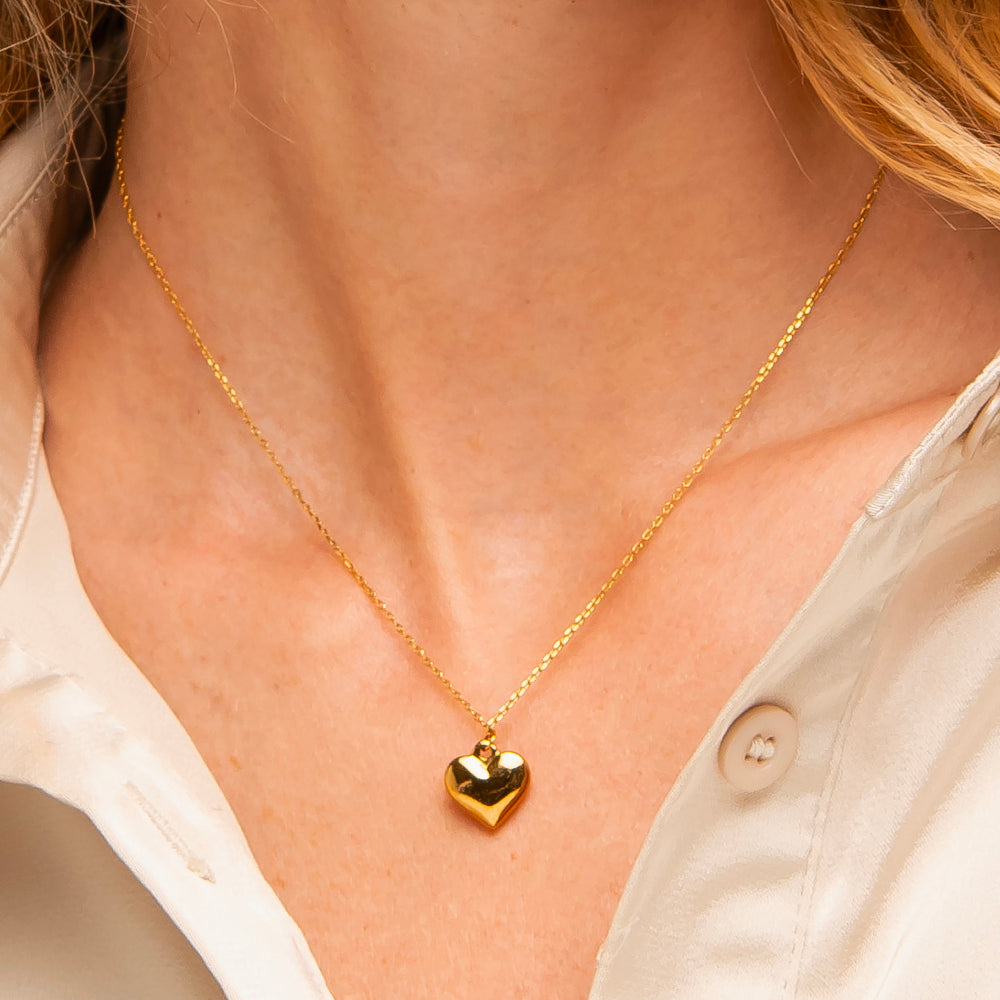 COLLANA DONNA IN ACCIAIO IP GOLD CON CUORE