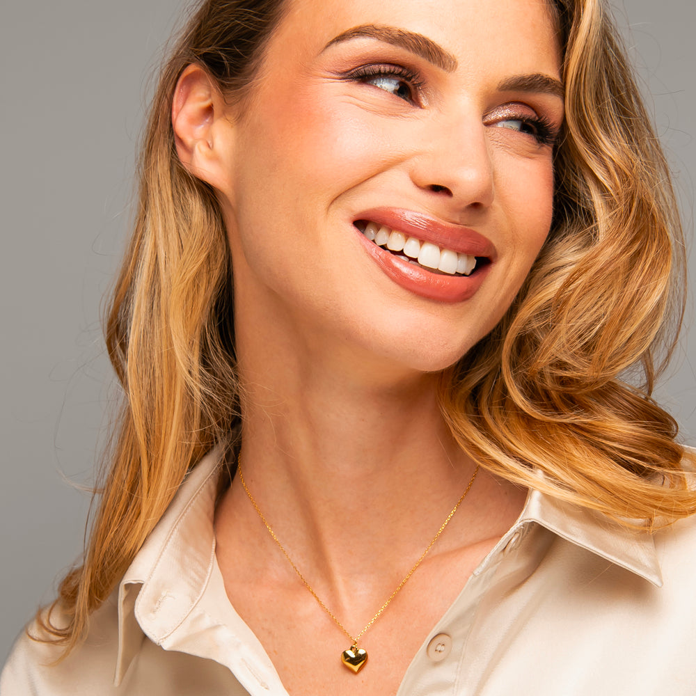 COLLANA DONNA IN ACCIAIO IP GOLD CON CUORE