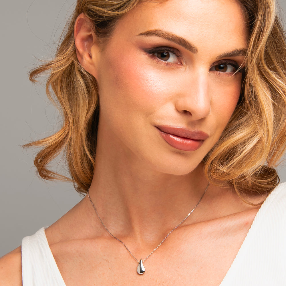 COLLANA DONNA IN ACCIAIO CON GOCCIA