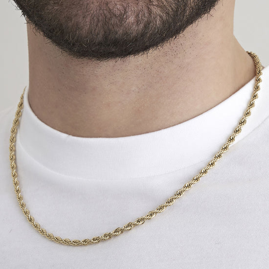 COLLANA UNISEX TORCHON IN ACCIAIO IP GOLD  4MM