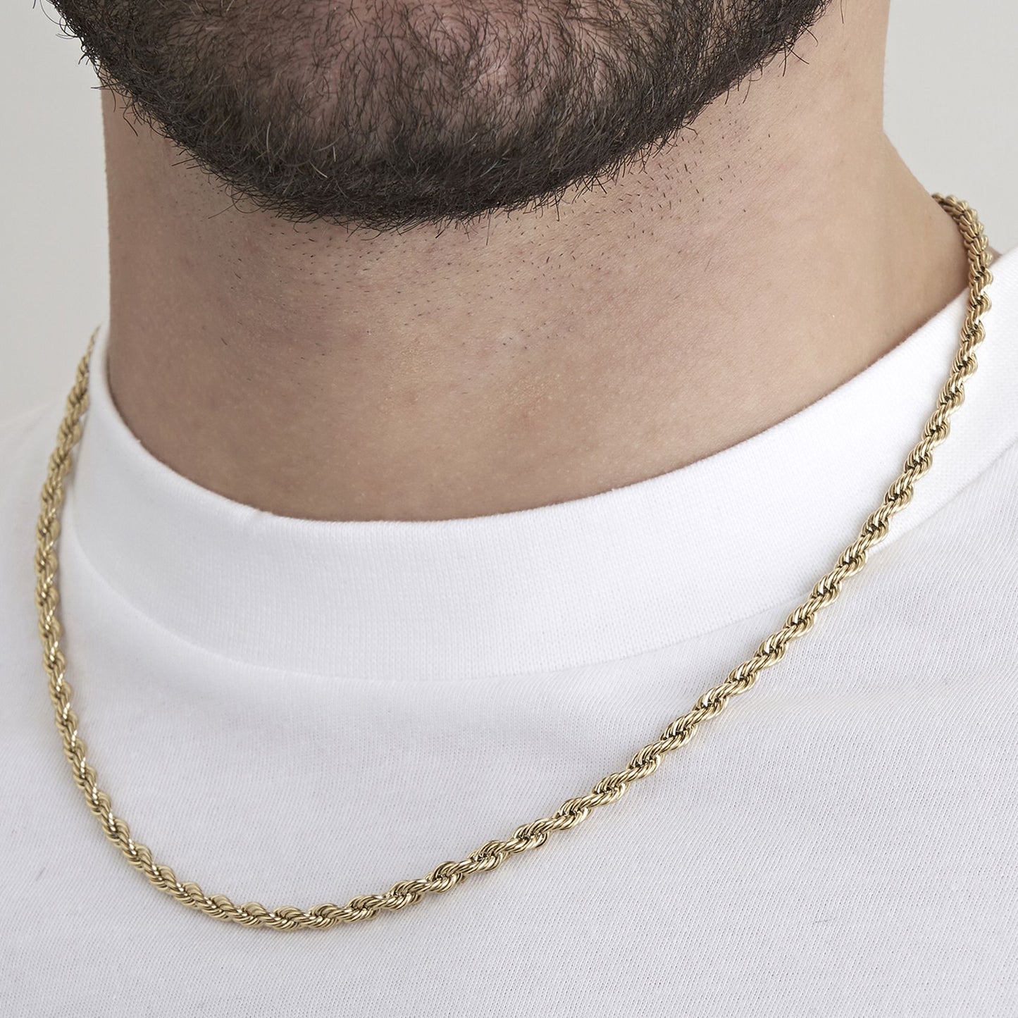 COLLANA UNISEX TORCHON IN ACCIAIO IP GOLD  4MM