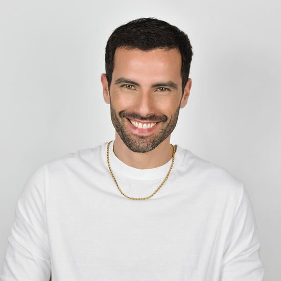 COLLANA UNISEX TORCHON IN ACCIAIO IP GOLD  4MM