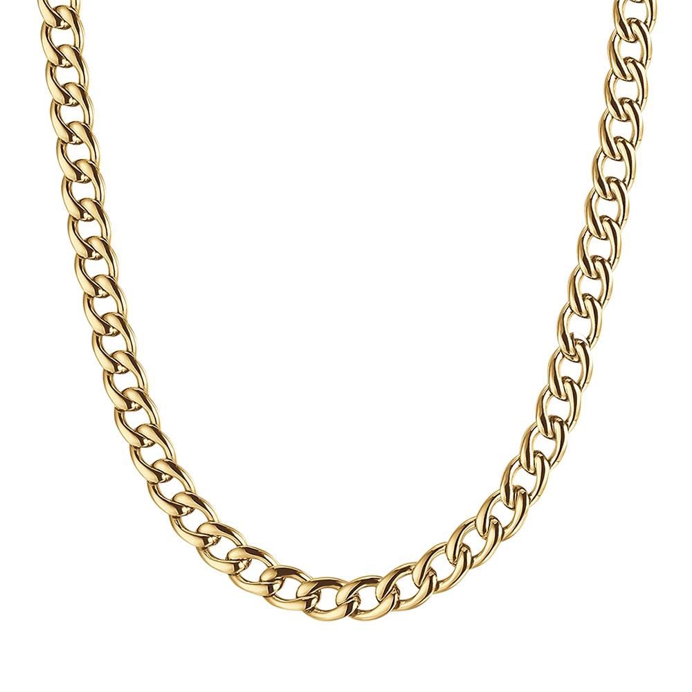 COLLANA UOMO IN ACCIAIO CON MAGLIA GROUMETTE 9 MM