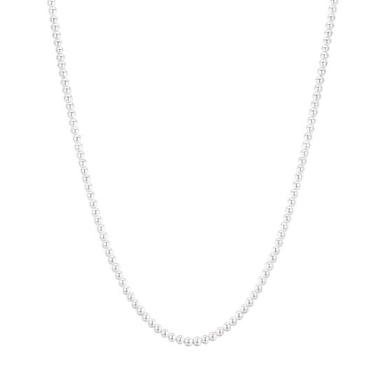 COLLANA UOMO IN ACCIAIO CON PERLE BIANCHE