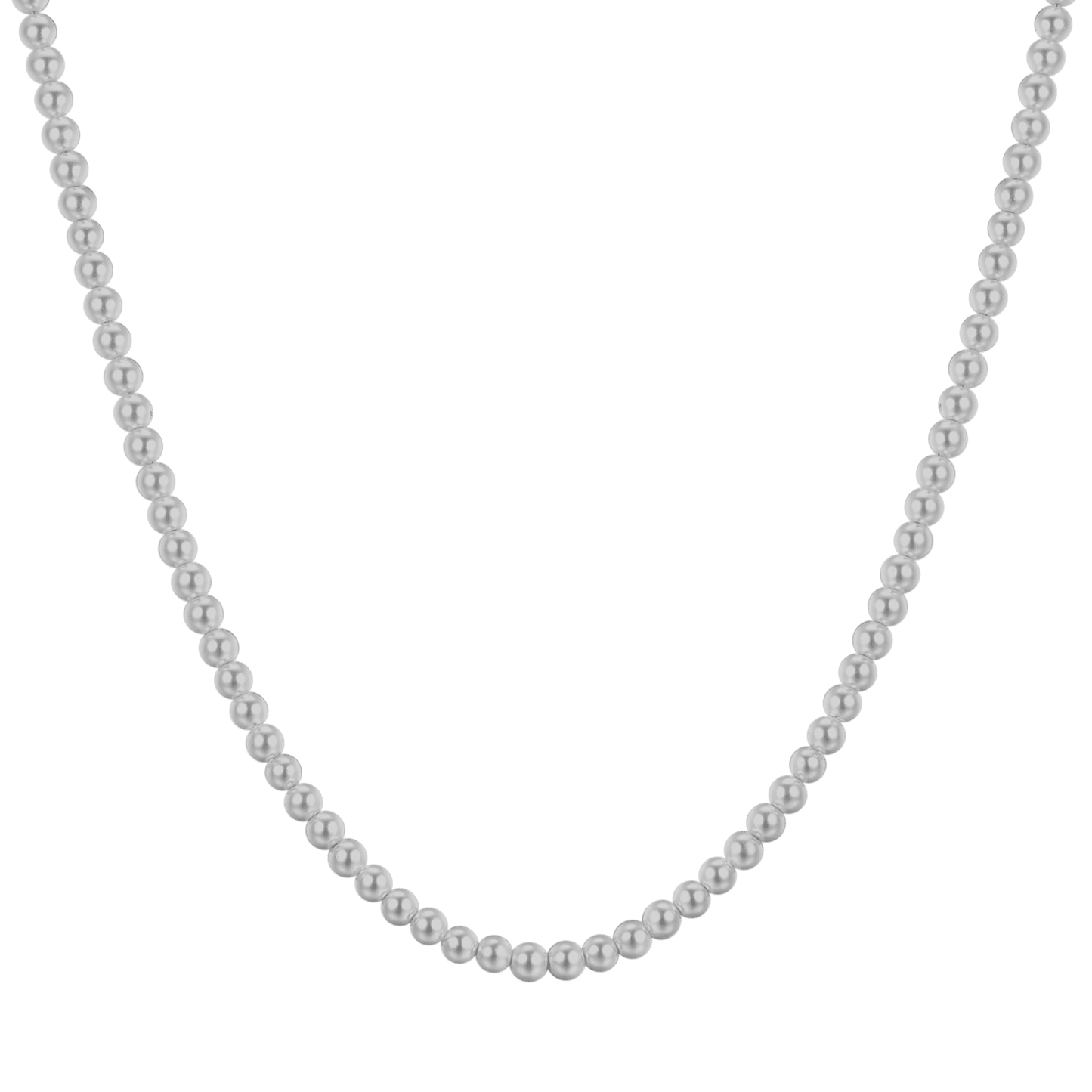 COLLANA UOMO IN ACCIAIO CON PERLE GRIGIE