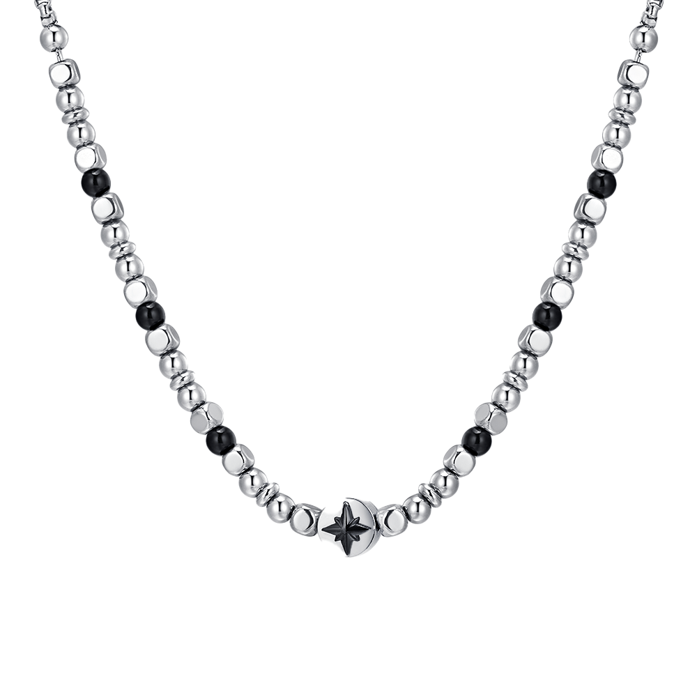 Collana Uomo In Acciaio Inox Con Ciondolo Diavolo Angelo Reversibile - Catena Cuban Link
