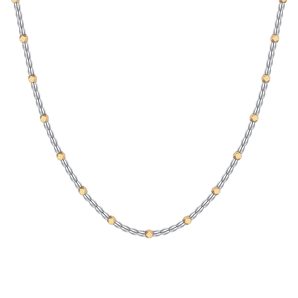 COLLANA UOMO IN ACCIAIO CON ELEMENTI IN EMATITE IP GOLD