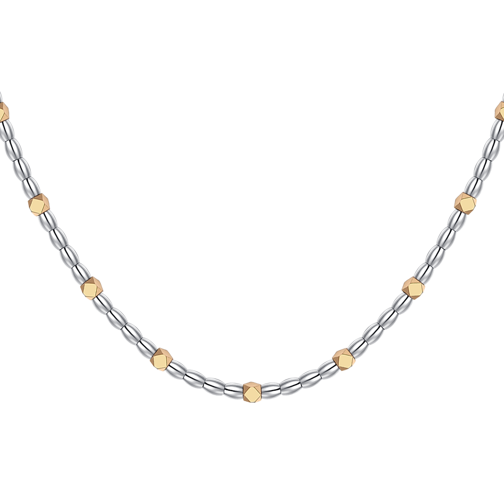 COLLANA UOMO IN ACCIAIO CON ELEMENTI IN EMATITE IP GOLD