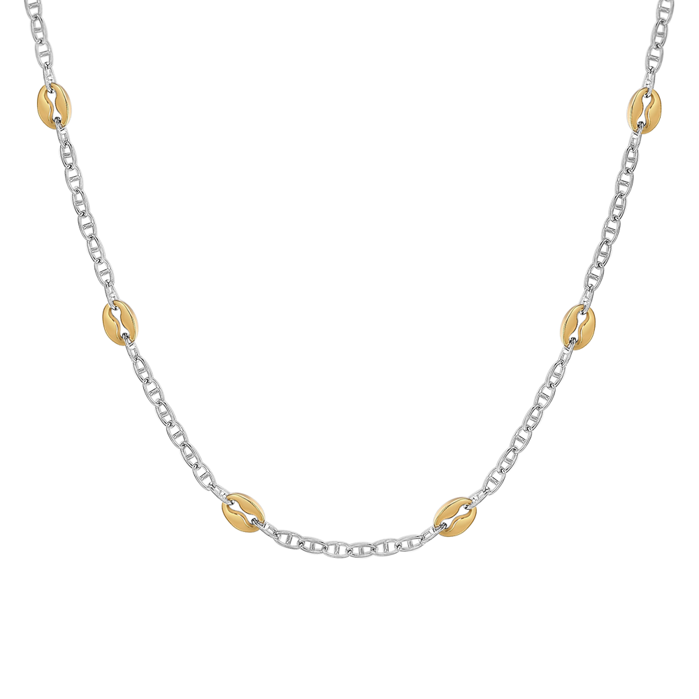 COLLANA UOMO IN ACCIAIO CON ELEMENTI IN ACCIAIO IP GOLD