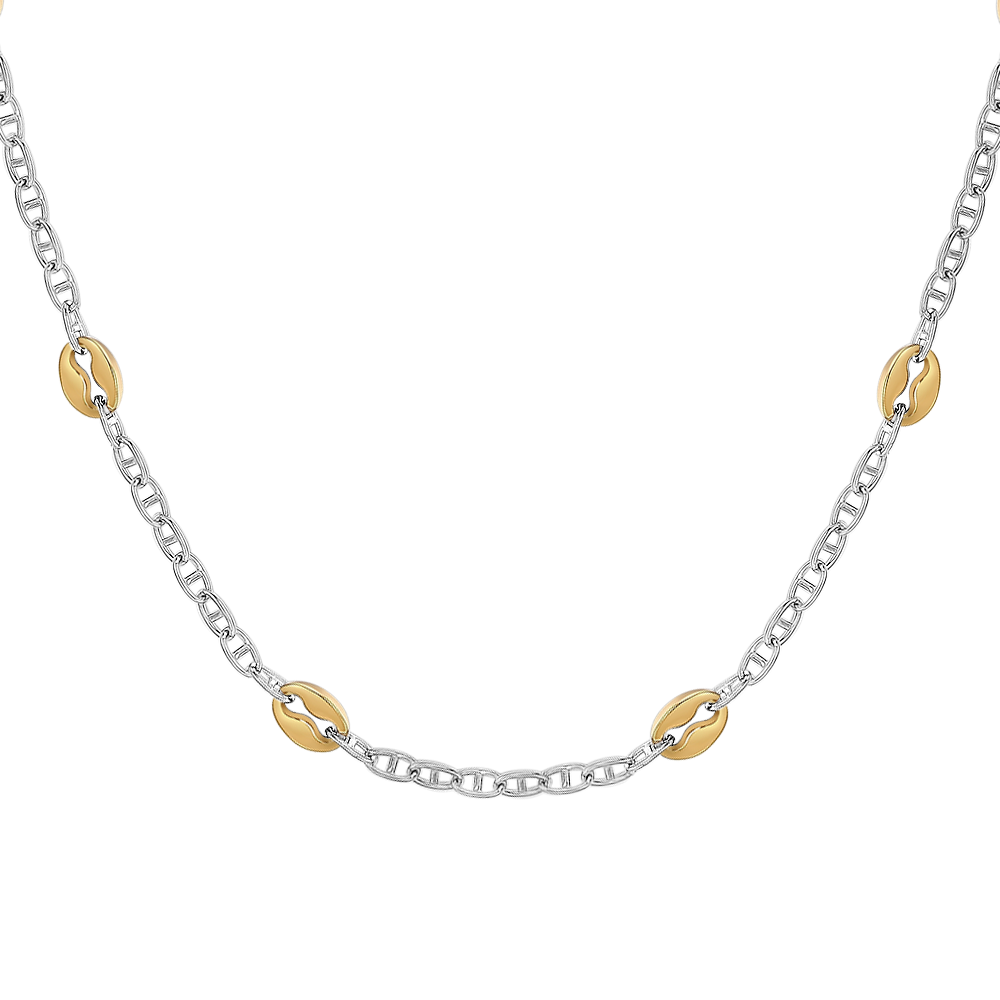 COLLANA UOMO IN ACCIAIO CON ELEMENTI IN ACCIAIO IP GOLD