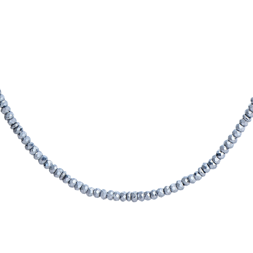 COLLANA UOMO IN ACCIAIO CON EMATITE SILVER