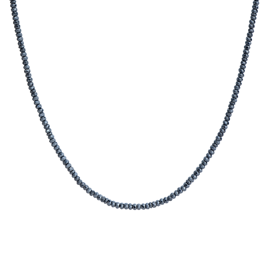 COLLANA UOMO IN ACCIAIO CON EMATITE NERA