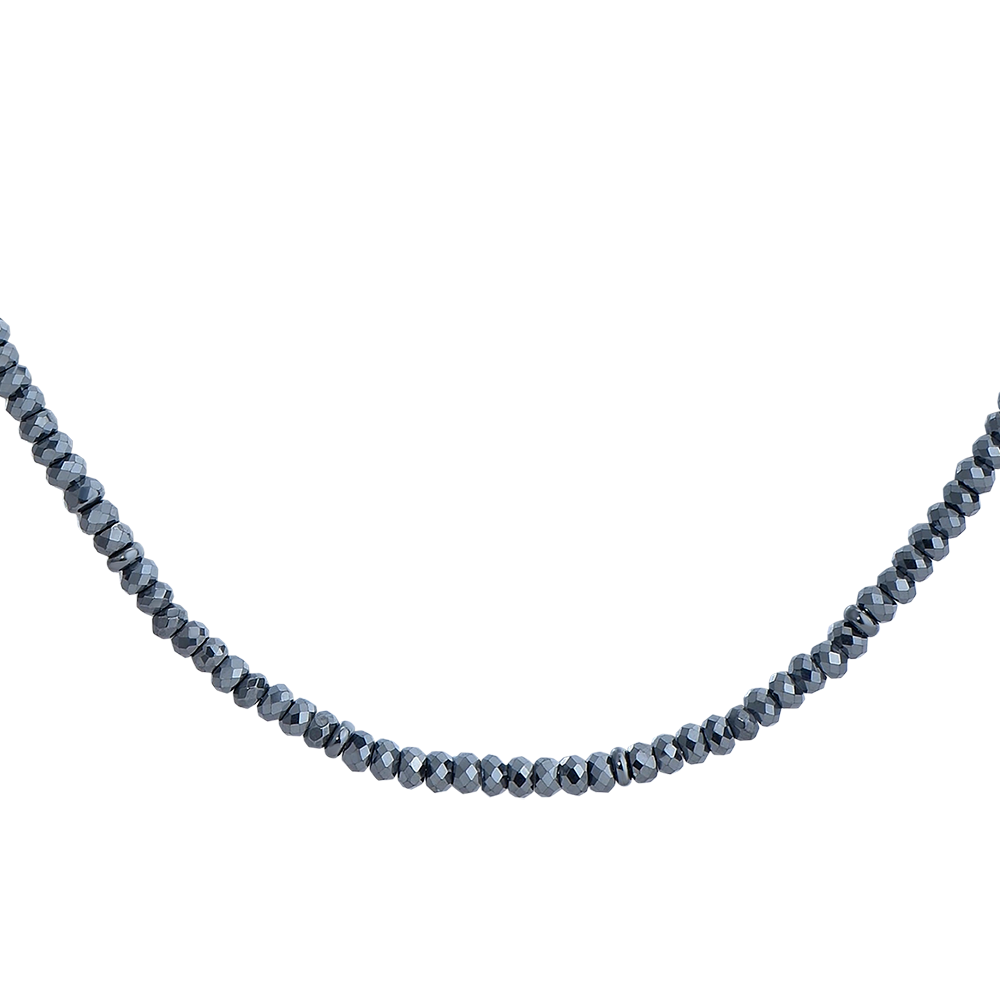 COLLANA UOMO IN ACCIAIO CON EMATITE NERA