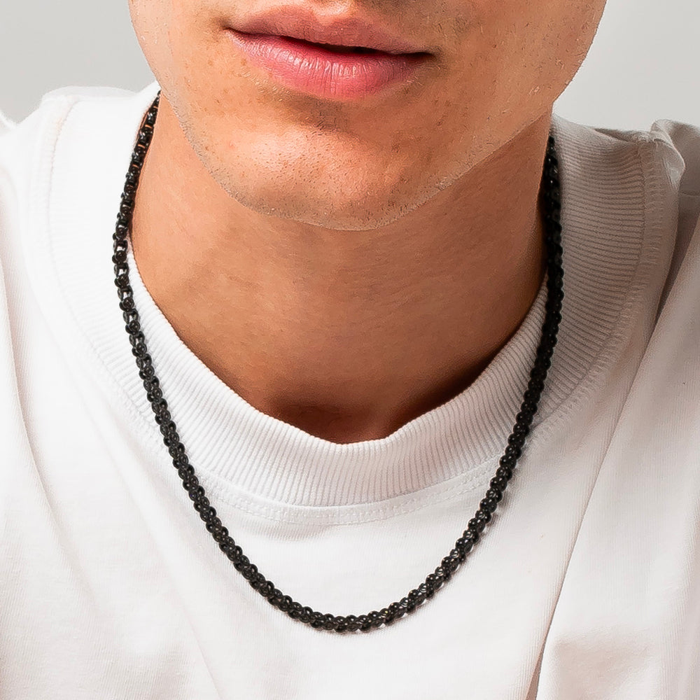 COLLANA UOMO IN ACCIAIO IP NERO