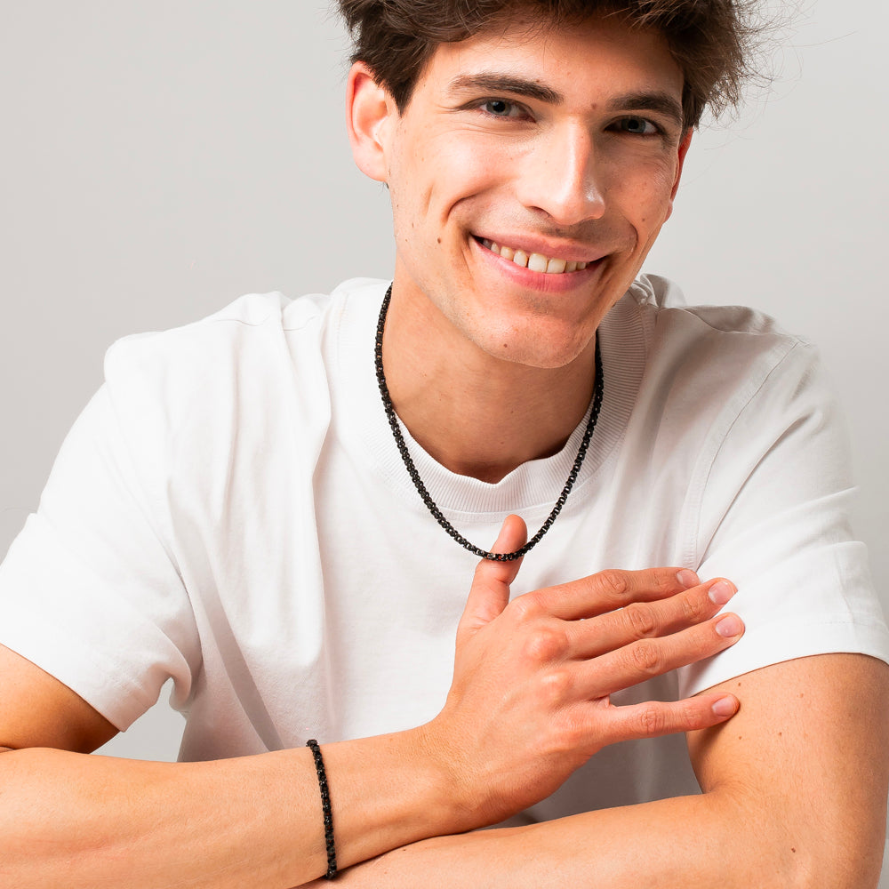 COLLANA UOMO IN ACCIAIO IP NERO