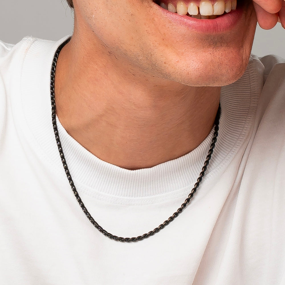 COLLANA UOMO IN ACCIAIO IP NERO