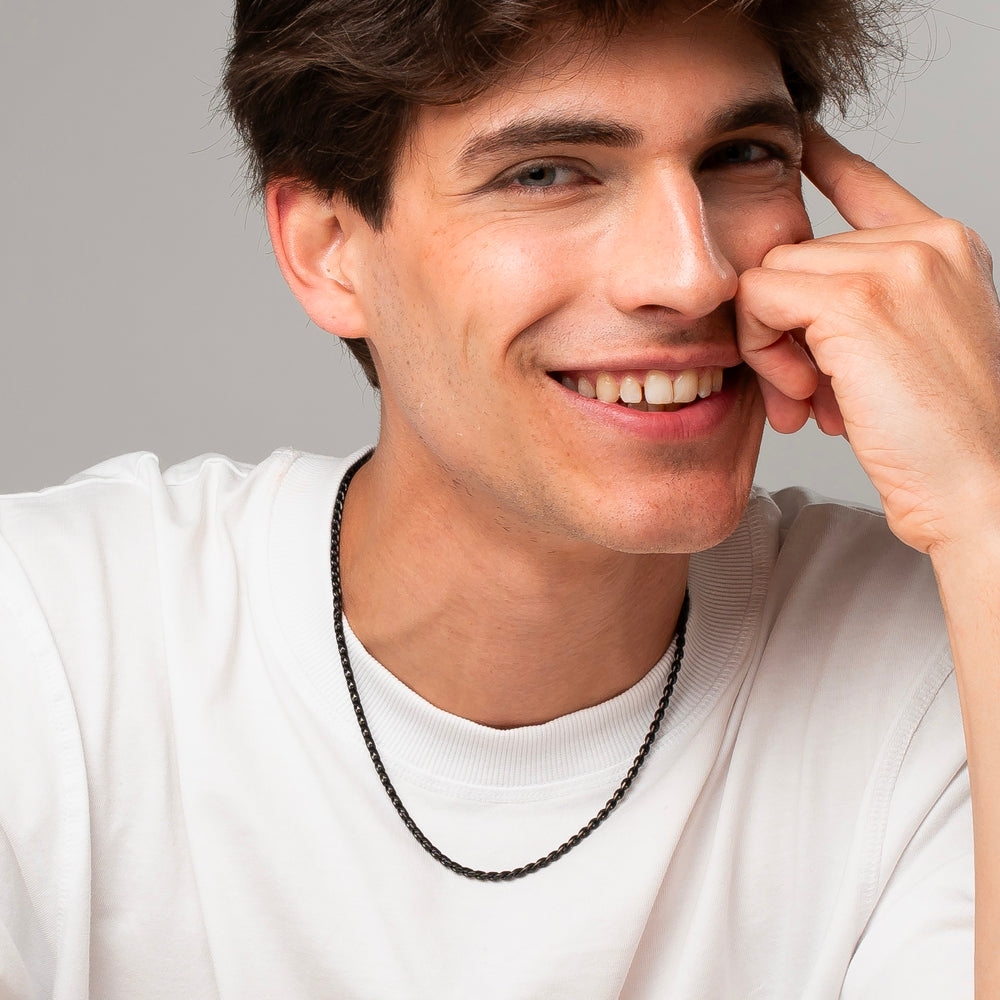 COLLANA UOMO IN ACCIAIO IP NERO