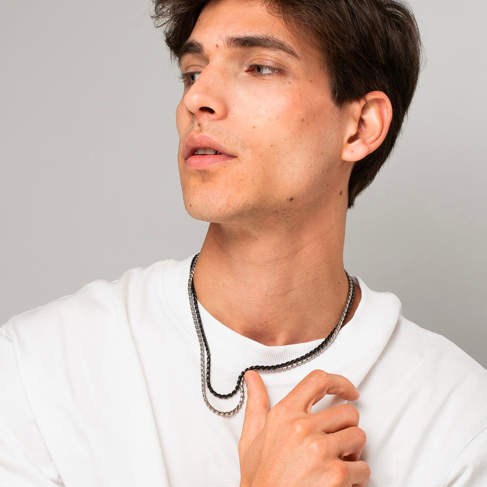 COLLANA UOMO IN ACCIAIO IP NERO