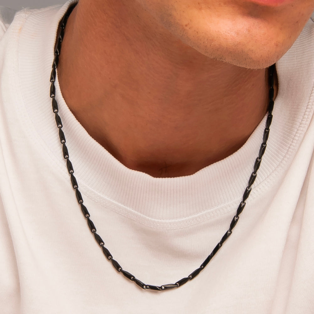COLLANA UOMO IN ACCIAIO IP NERO