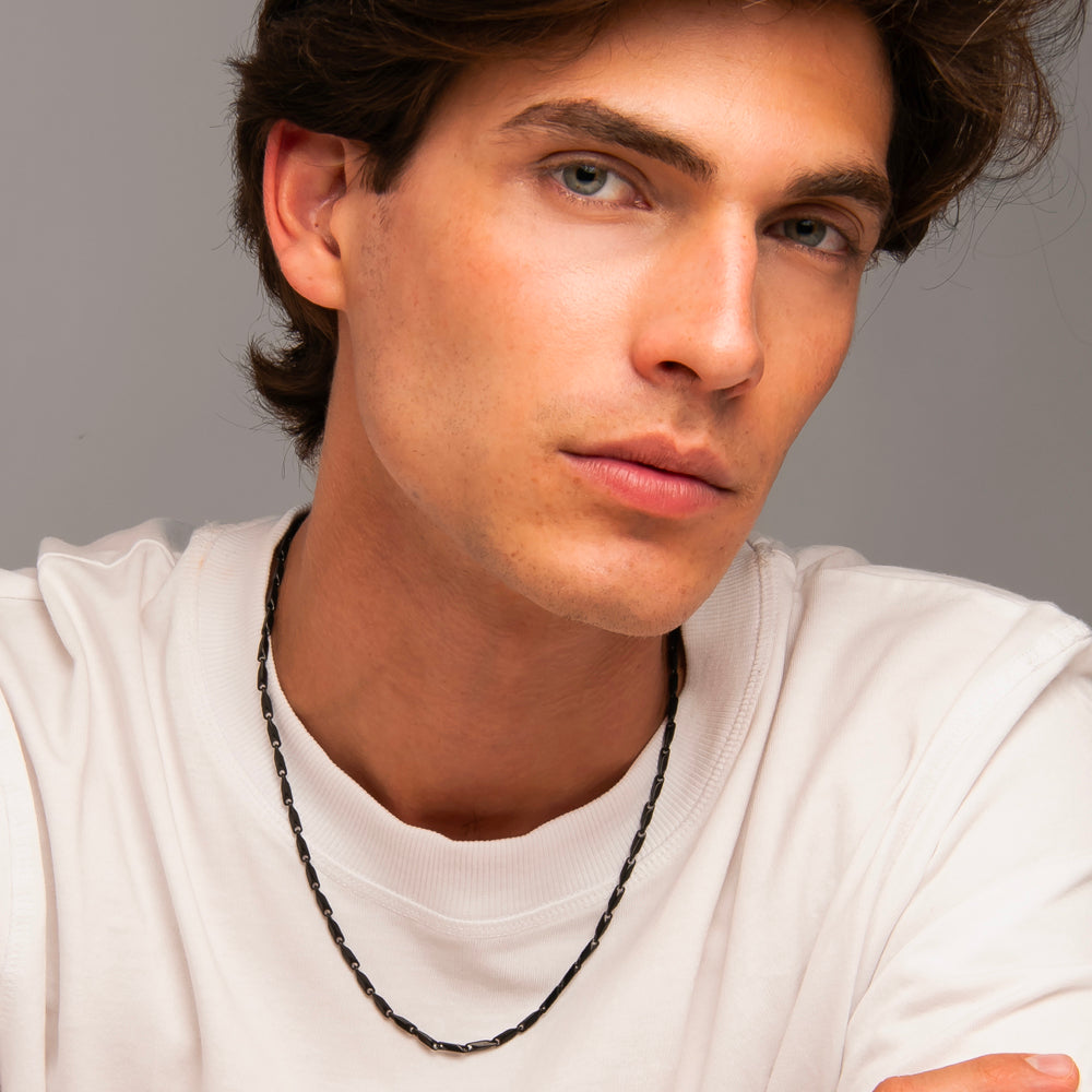 COLLANA UOMO IN ACCIAIO IP NERO
