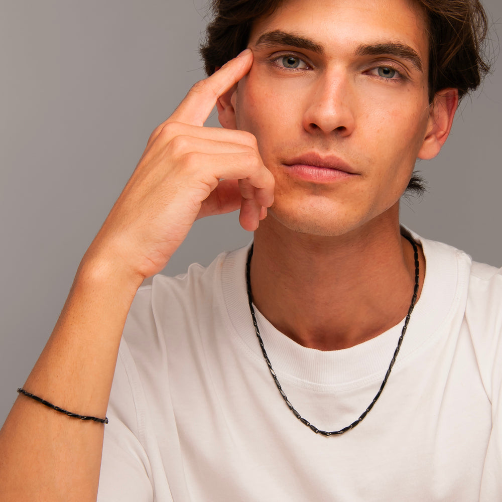 COLLANA UOMO IN ACCIAIO IP NERO