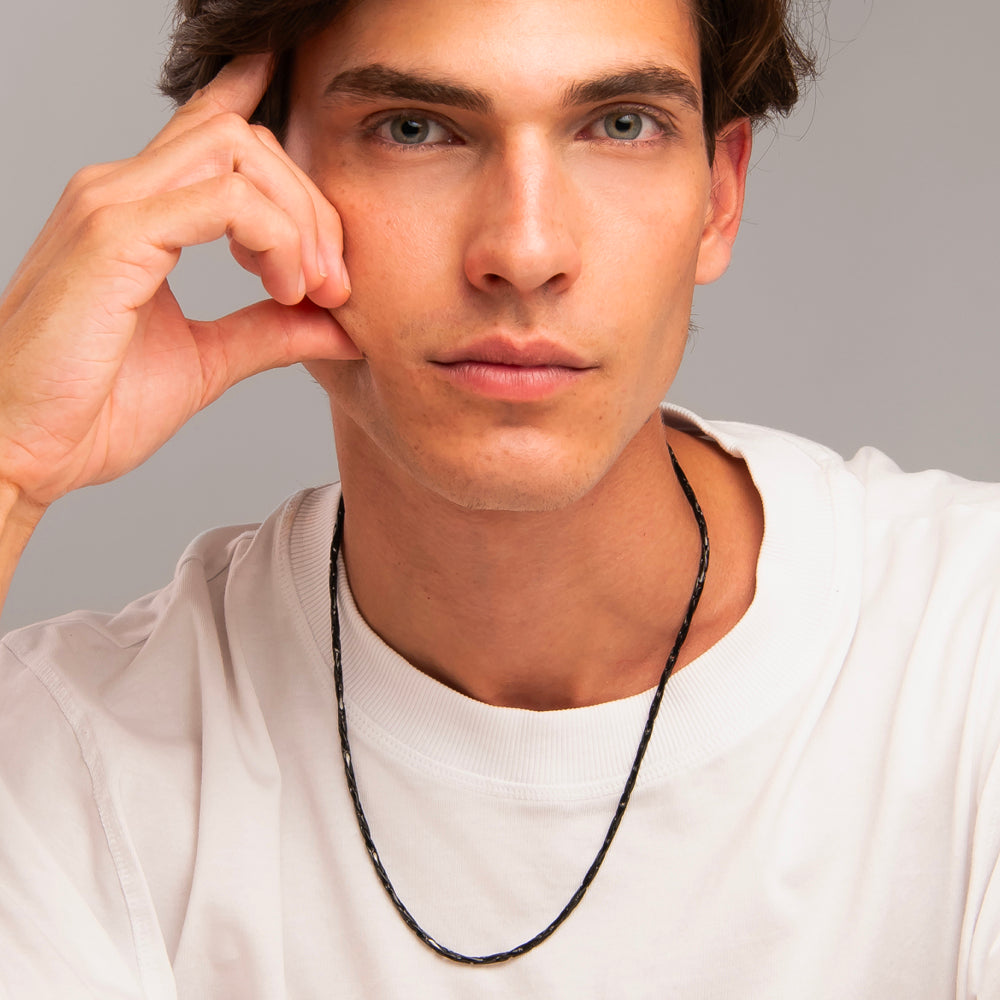 COLLANA UOMO IN ACCIAIO IP NERO
