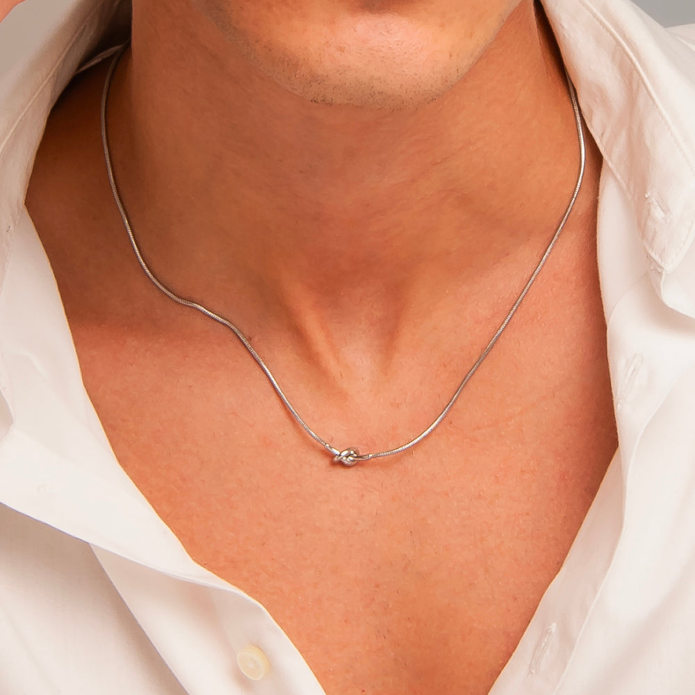 COLLANA UOMO IN ACCIAIO CON NODO