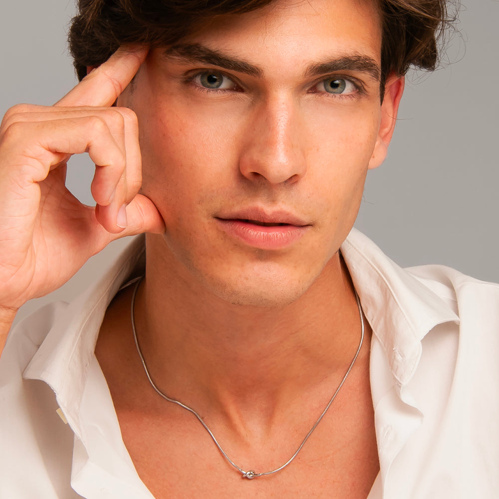 COLLANA UOMO IN ACCIAIO CON NODO