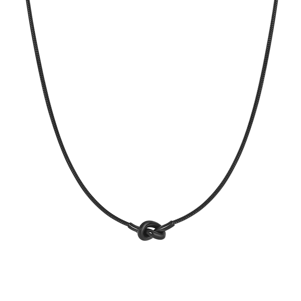 COLLANA UOMO IN ACCIAIO IP NERO CON NODO