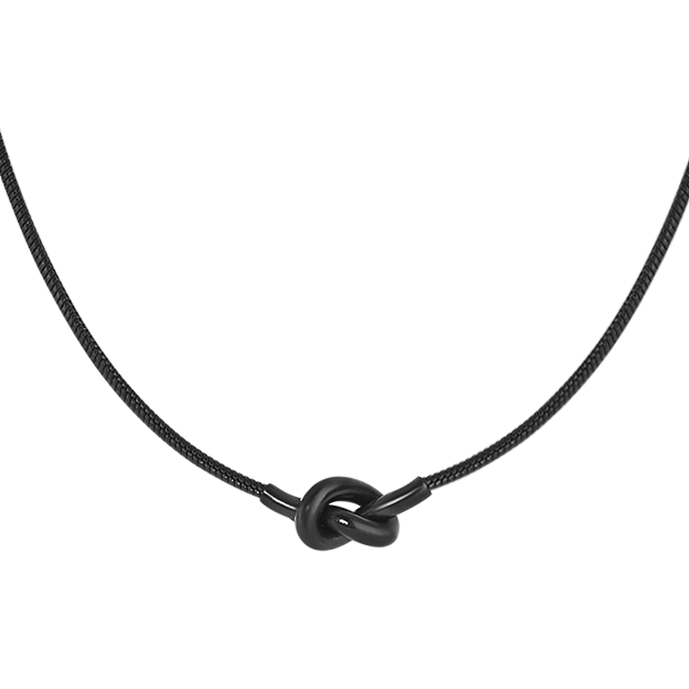 COLLANA UOMO IN ACCIAIO IP NERO CON NODO