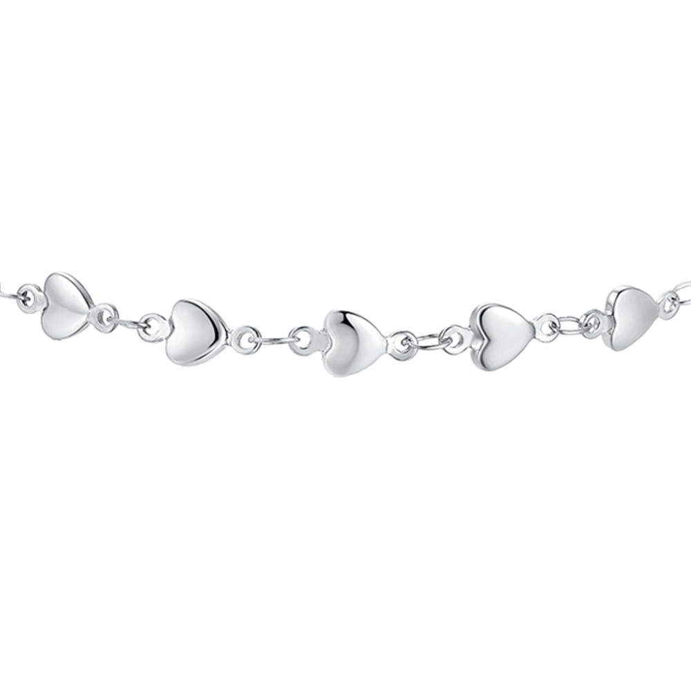 CAVIGLIERA DONNA IN ACCIAIO CON CUORI