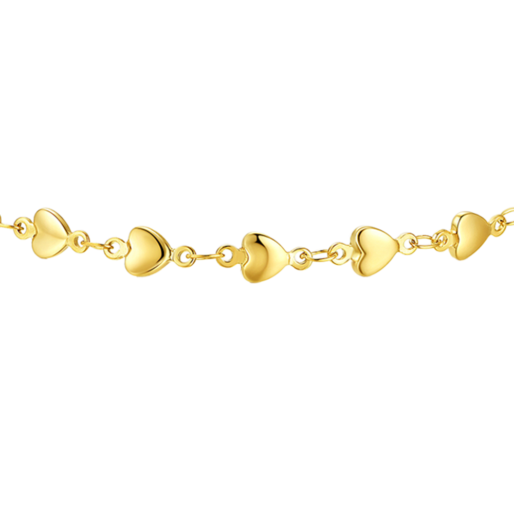 CAVIGLIERA DONNA IN ACCIAIO IP GOLD CON CUORI