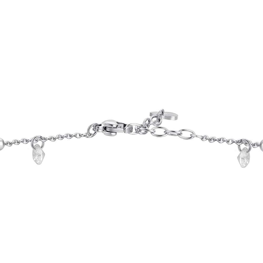 CAVIGLIERA DONNA IN ACCIAIO CON ZIRCONI BIANCHI