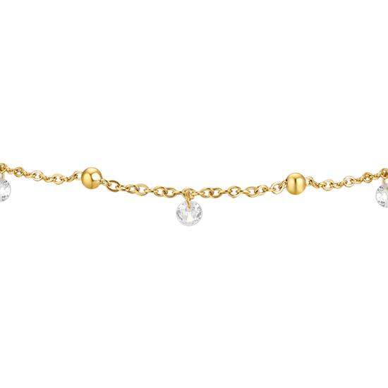 CAVIGLIERA DONNA IN ACCIAIO IP GOLD CON ZIRCONI BIANCHI