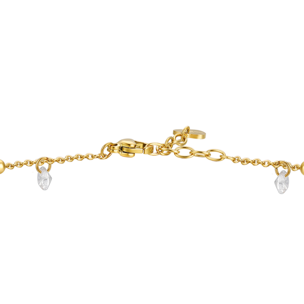 CAVIGLIERA DONNA IN ACCIAIO IP GOLD CON ZIRCONI BIANCHI