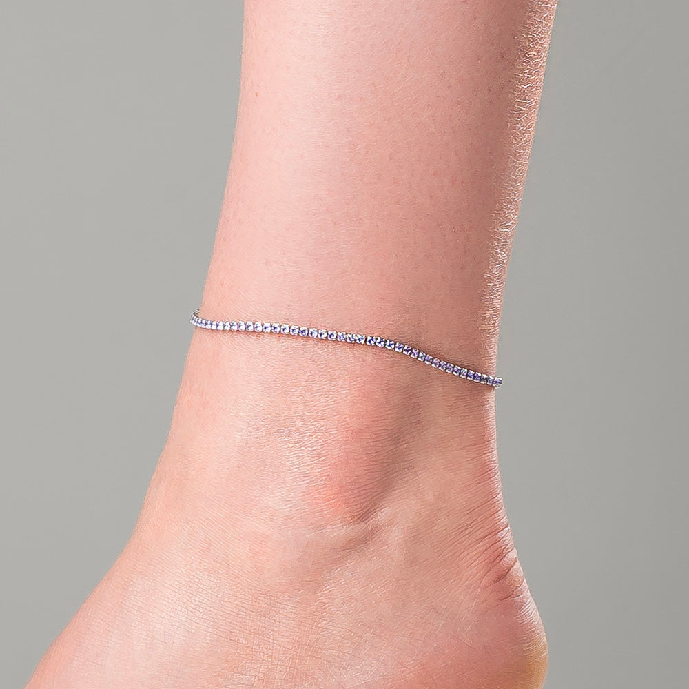 CAVIGLIERA DONNA IN ACCIAIO CON ZIRCONI VIOLA