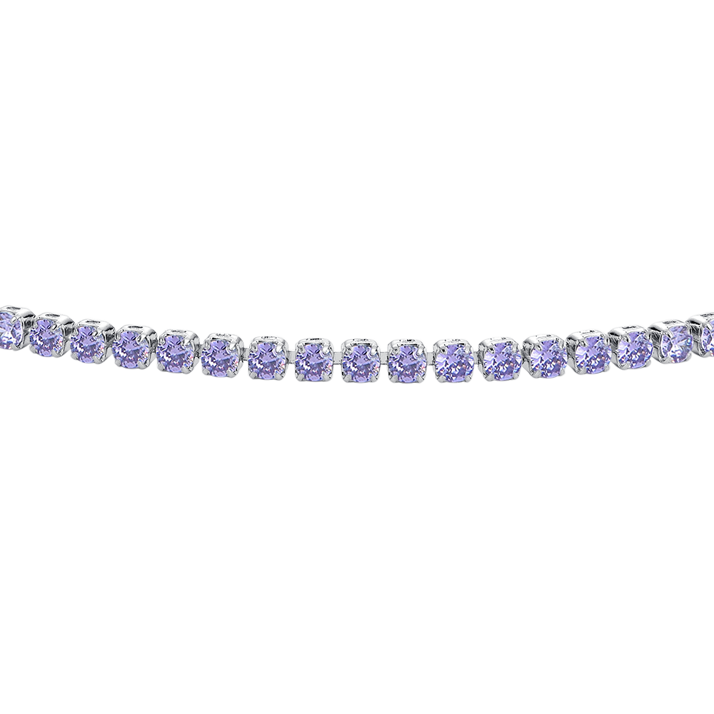 CAVIGLIERA DONNA IN ACCIAIO CON ZIRCONI VIOLA