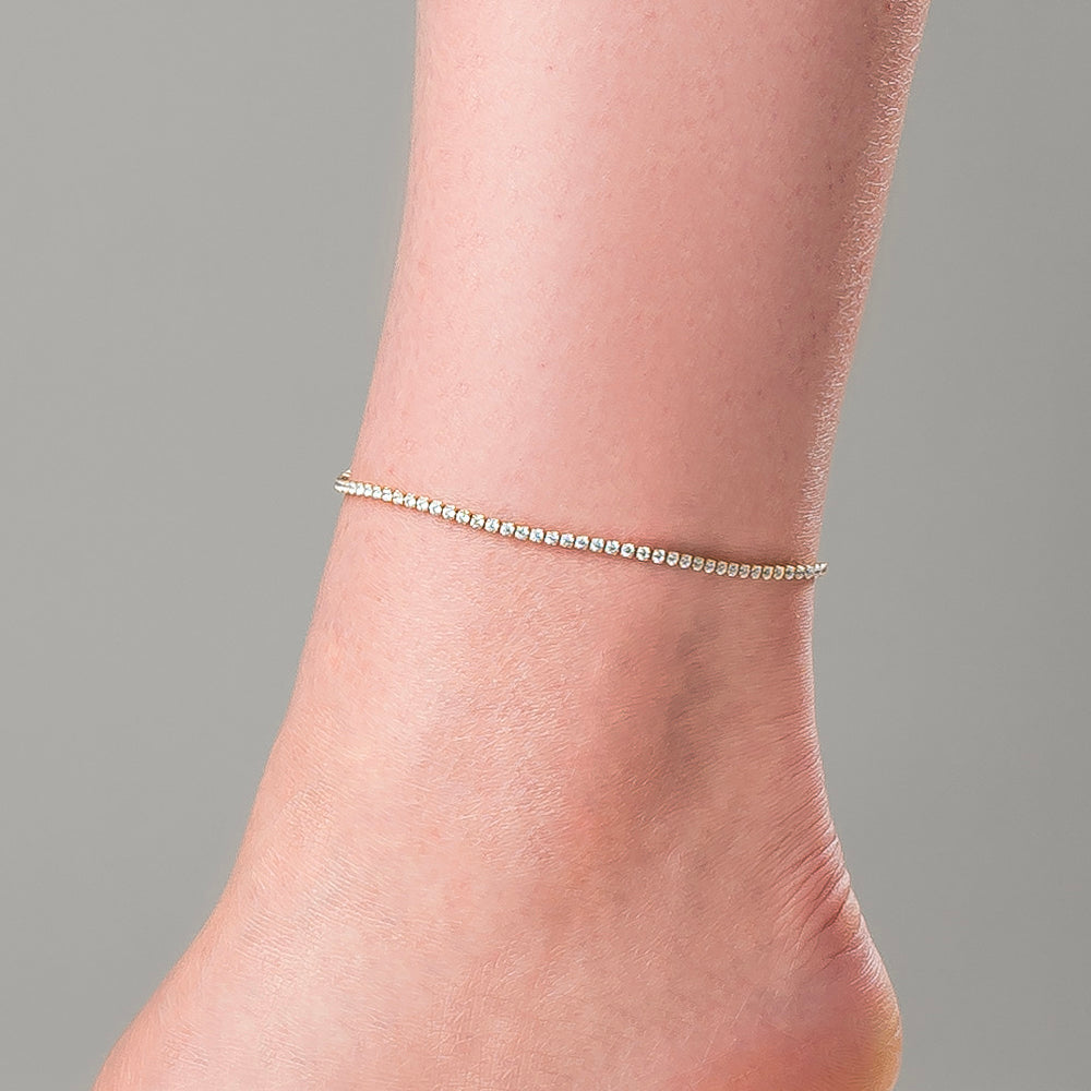 CAVIGLIERA DONNA IN ACCIAIO IP GOLD CON ZIRCONI BIANCHI