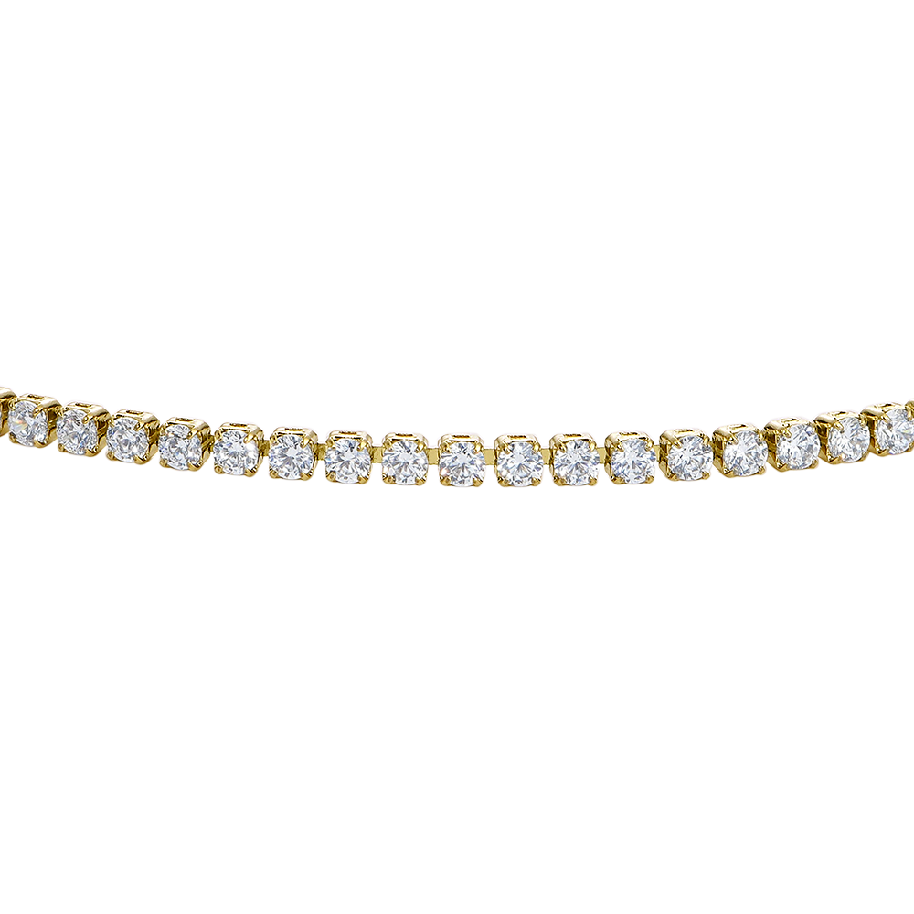 CAVIGLIERA DONNA IN ACCIAIO IP GOLD CON ZIRCONI BIANCHI