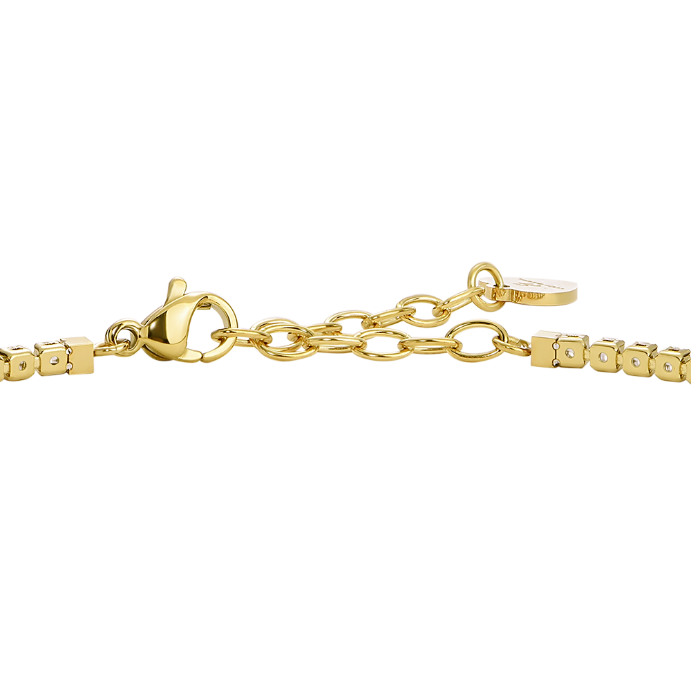 CAVIGLIERA DONNA IN ACCIAIO IP GOLD CON ZIRCONI BIANCHI