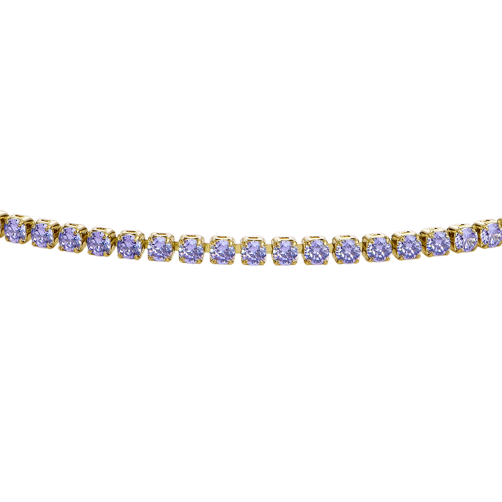 CAVIGLIERA DONNA IN ACCIAIO IP GOLD CON ZIRCONI VIOLA