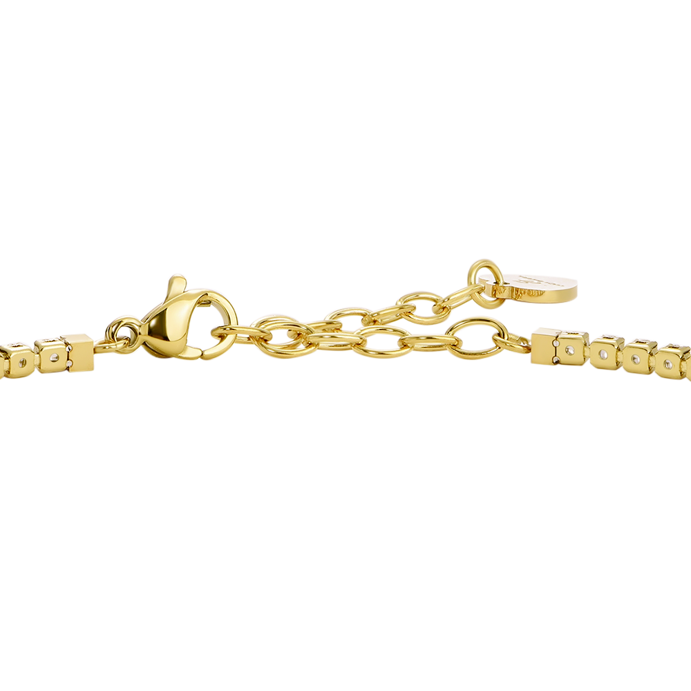 CAVIGLIERA DONNA IN ACCIAIO IP GOLD CON ZIRCONI VIOLA