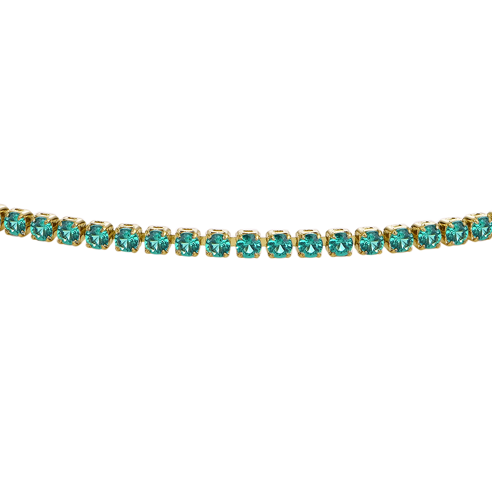CAVIGLIERA DONNA IN ACCIAIO IP GOLD CON ZIRCONI VERDI